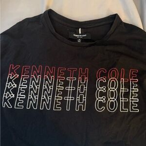 Kenneth Cole Black Tee with Red and White Graphic